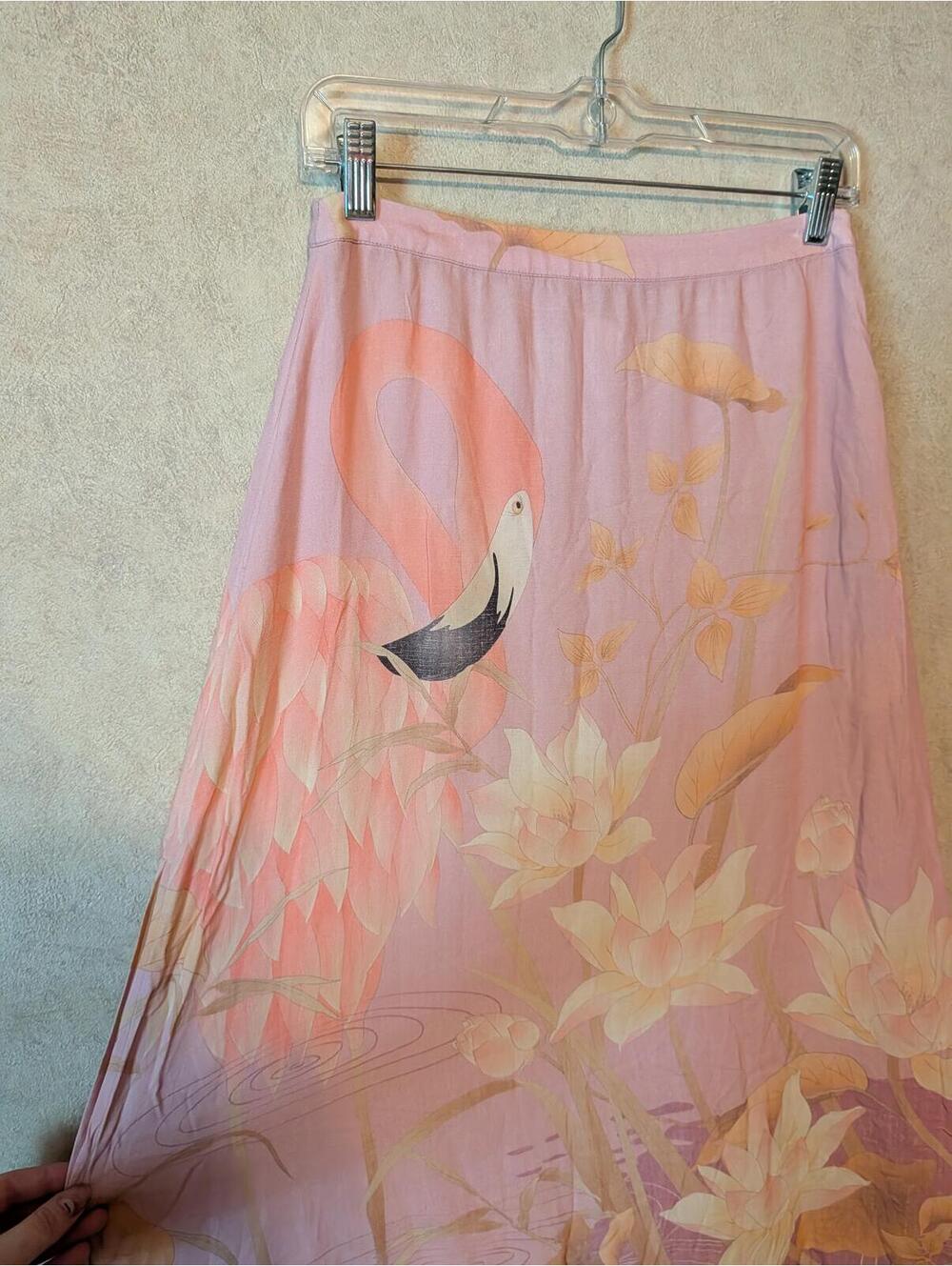 SPELL & THE GYPSY pink floral flamingo maxi skirt sz M - Picture 8 of 8